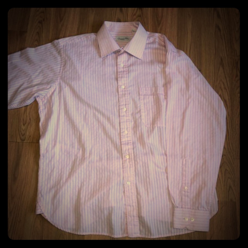 Dior peach button down shirt